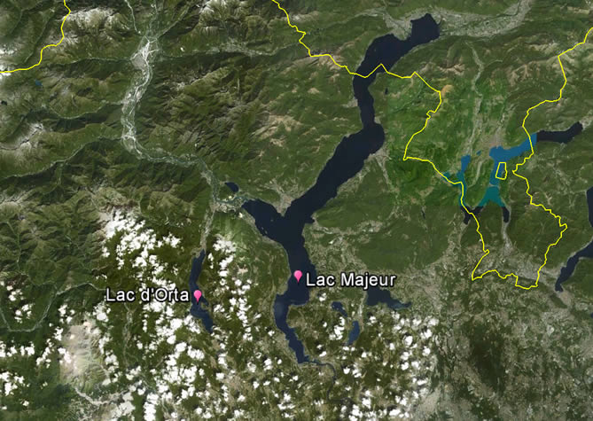 La carte de la région des lacs
